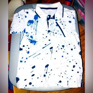 Boys wonder nation polo splattered paint shirt